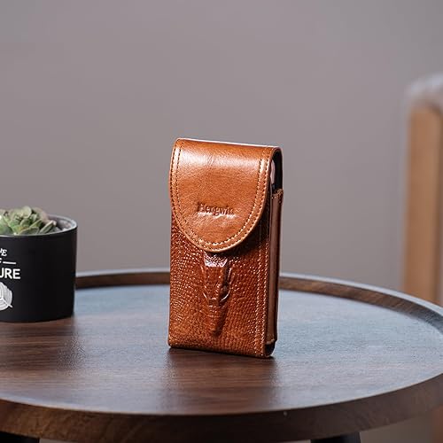 Miniatura 7 de Hengwin Funda de cuero genuino para iPhone 16 Pro Max 15 Plus 14 Pro Max Samsung Galaxy A15 Note 9 8 S23+ S22+ S21 FE S20 Ultra Funda para la