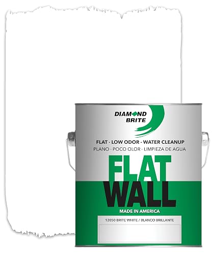 Diamond Brite Flat Latex Paint, Brite White, 1 Gallon, 12050-1