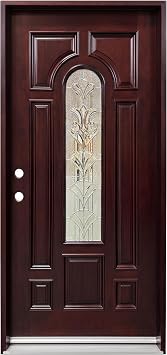 Belleville Exterior Door, 36"x80", Right Hand in-Swing, Mahogany Solid Wood, Triple Glazed Glass
