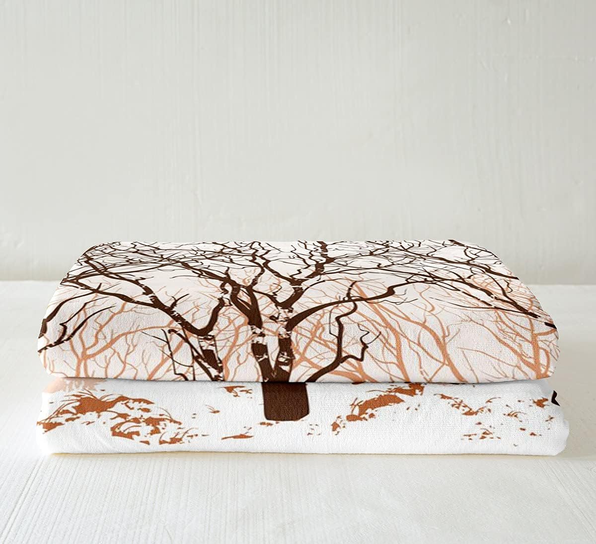 Christmas Deer Flannel Blanket,Winter Snow Wildlife Animal Fuzzy Blanket for Children Xmas Present,Seasonal Trees Natural Style Soft Polyester Throw Blanket for Couch Twin Size (60 x 79 Inches) - Image 4