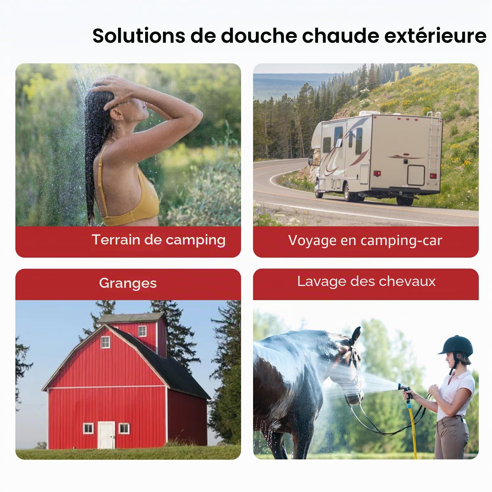 CAMPLUX AY132P43 5L Chauffe-eau à Gaz avec Pompe à eau, Propane (37 mbar) / Butane (28-30 mbar), Utilisation pour Camping, RV Voyage, Lavage Cheval