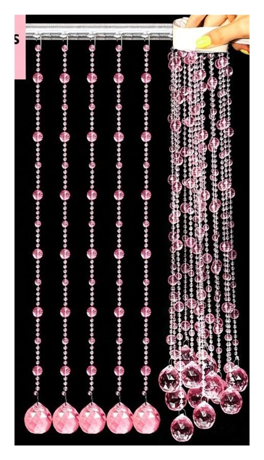 Rideau de perles multicolore pour porte suspendue et décoration de salon bohème