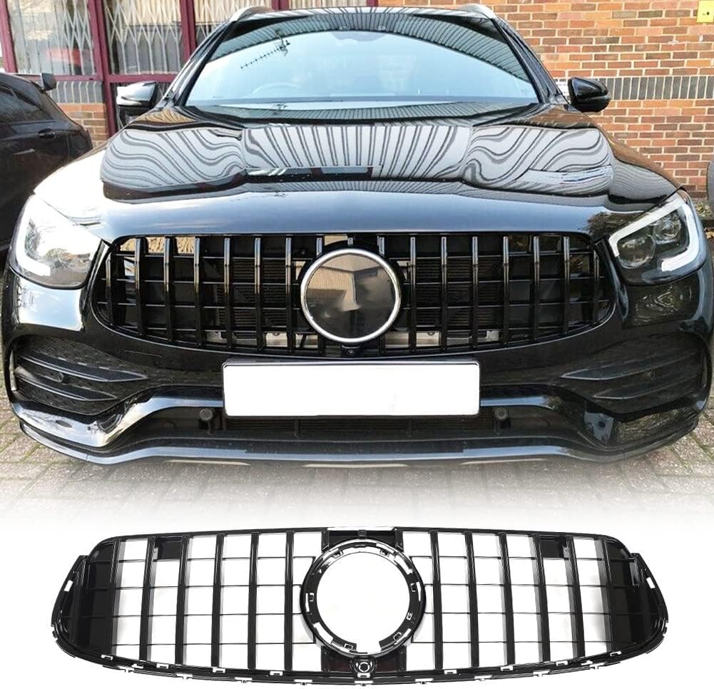 Front Hood Kidney Grill for Mercedes Ben GLC Class W253 2019-2020 X253 GLC300 GLC350 Front Bumper Grille Factory Outlet Only Fit for Deluxe Version(Black)