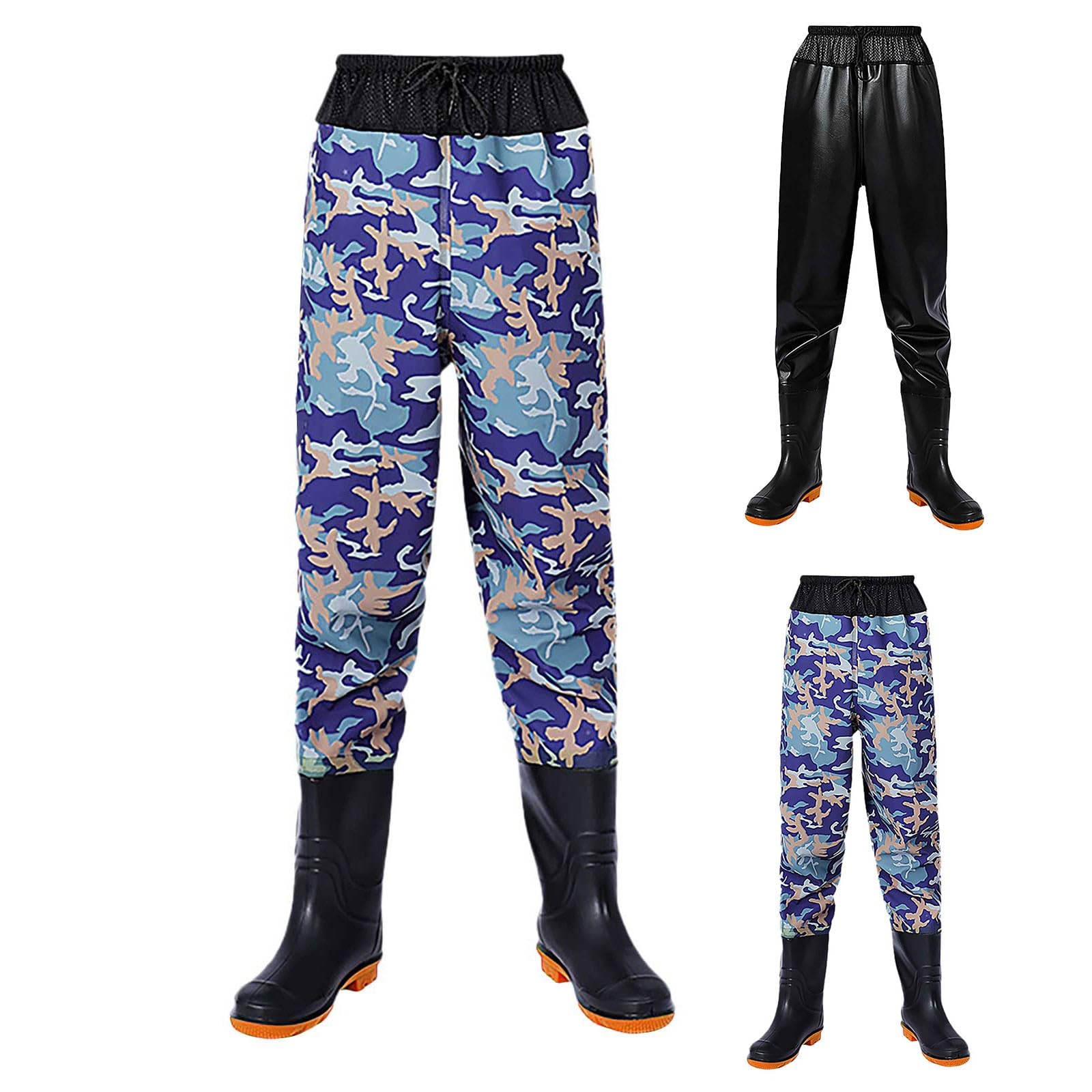 Pantaloni da pesca a mosca, da uomo, con elastico in vita, impermeabili, traspiranti, per pesca a mosca, pesca in mare grosso, tuta leggera da caccia
