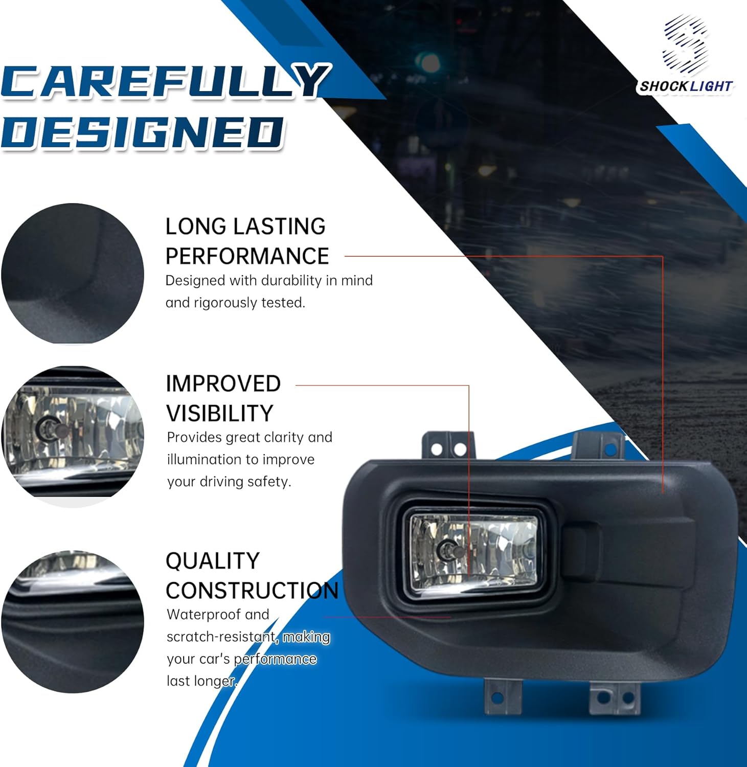 Fog Light Compatible with 2015 2016 2017 Ford F150 Front Bumper Fog Lamps Assembly Clear Lens