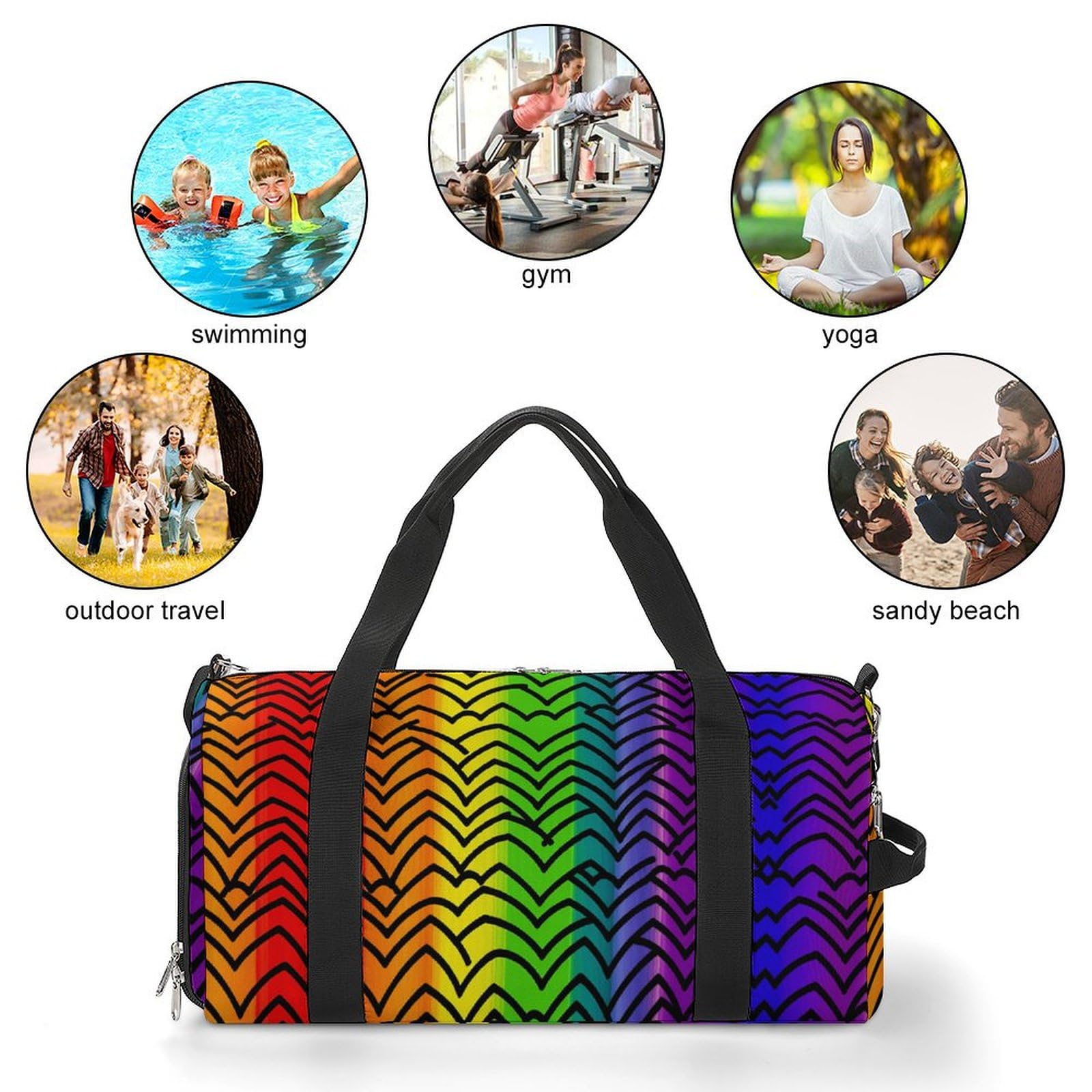 Turnbeutel Gay Pride Regenbogen Muster Turnbeutel für Damen Herren Rucksack Turnbeutel mit Schuhfach Wiederverwendbar Turnbeutel Mini Turnbeutel Gay Pride Regenbogen Muster One Size, Gay Pride