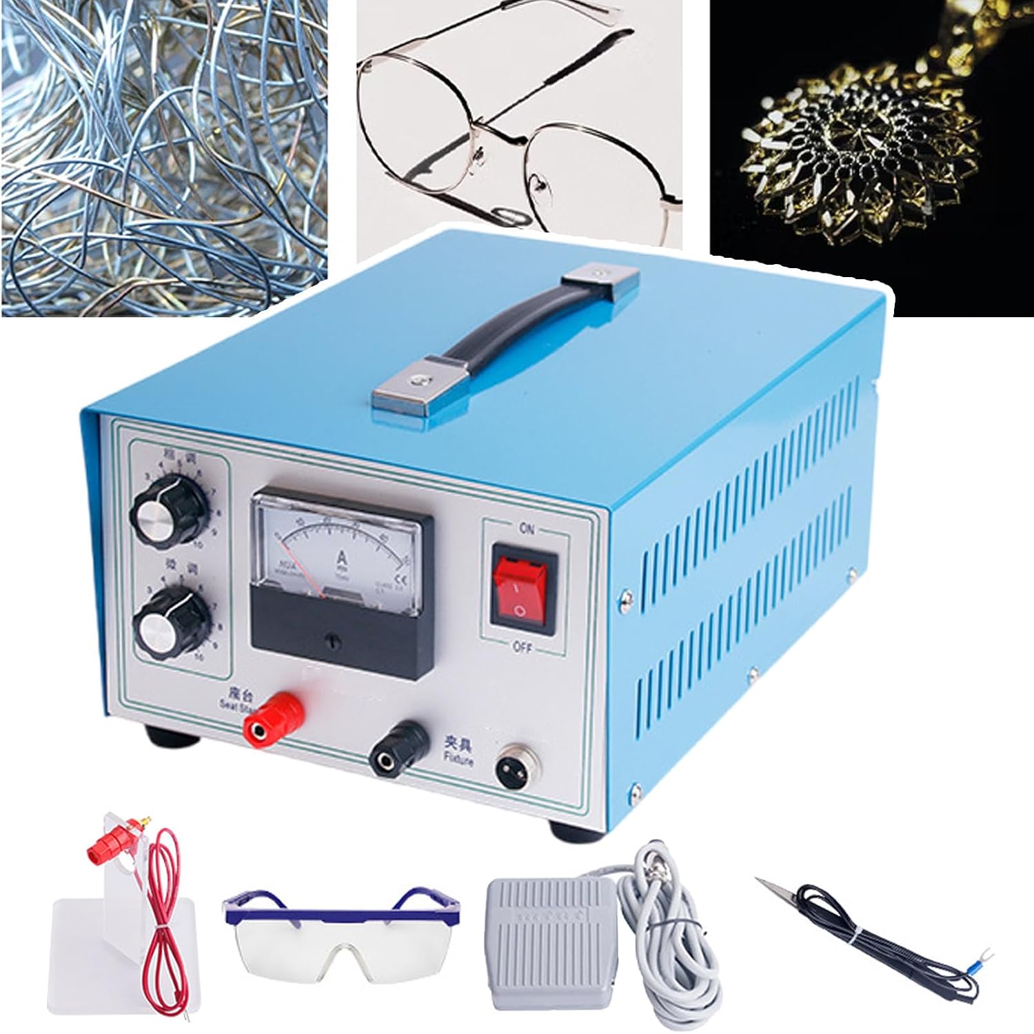 Jewelry Automatic Spot Welding Machine,with Foot Switch, Stand, Tweezers,Handheld Spot Welding Machine,Jewelry Spot Welder,Spot Welding Equipment,for Gold Silver Steel Welding,50A