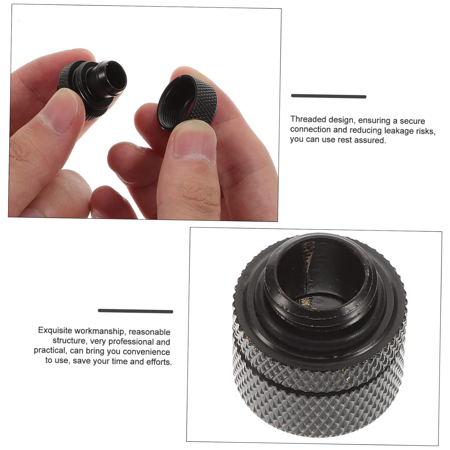 Balacoo 8pcs Compression Hose Connectors for Pc Water Cooling System Fittings -Plating Finish Leak-Resistant Sealing