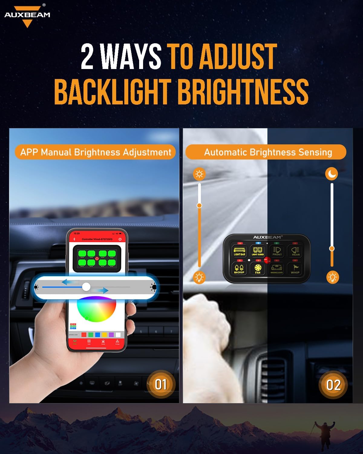Auxbeam AR-800 App Manual and Automatic Brightness Adjustment