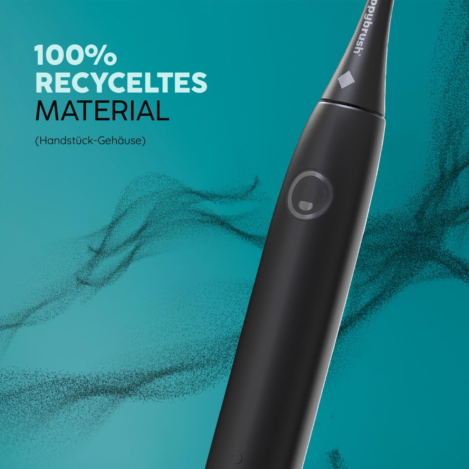 happybrush® Schallzahnbürste Eco Vibe LITE – TESTSIEGER – 100 Tage testen - Elektrische Zahnbürste mit 8 Wochen Power Akku – Ultraschall Zahnbürsten – 2 Jahre Garantie - AllBlack