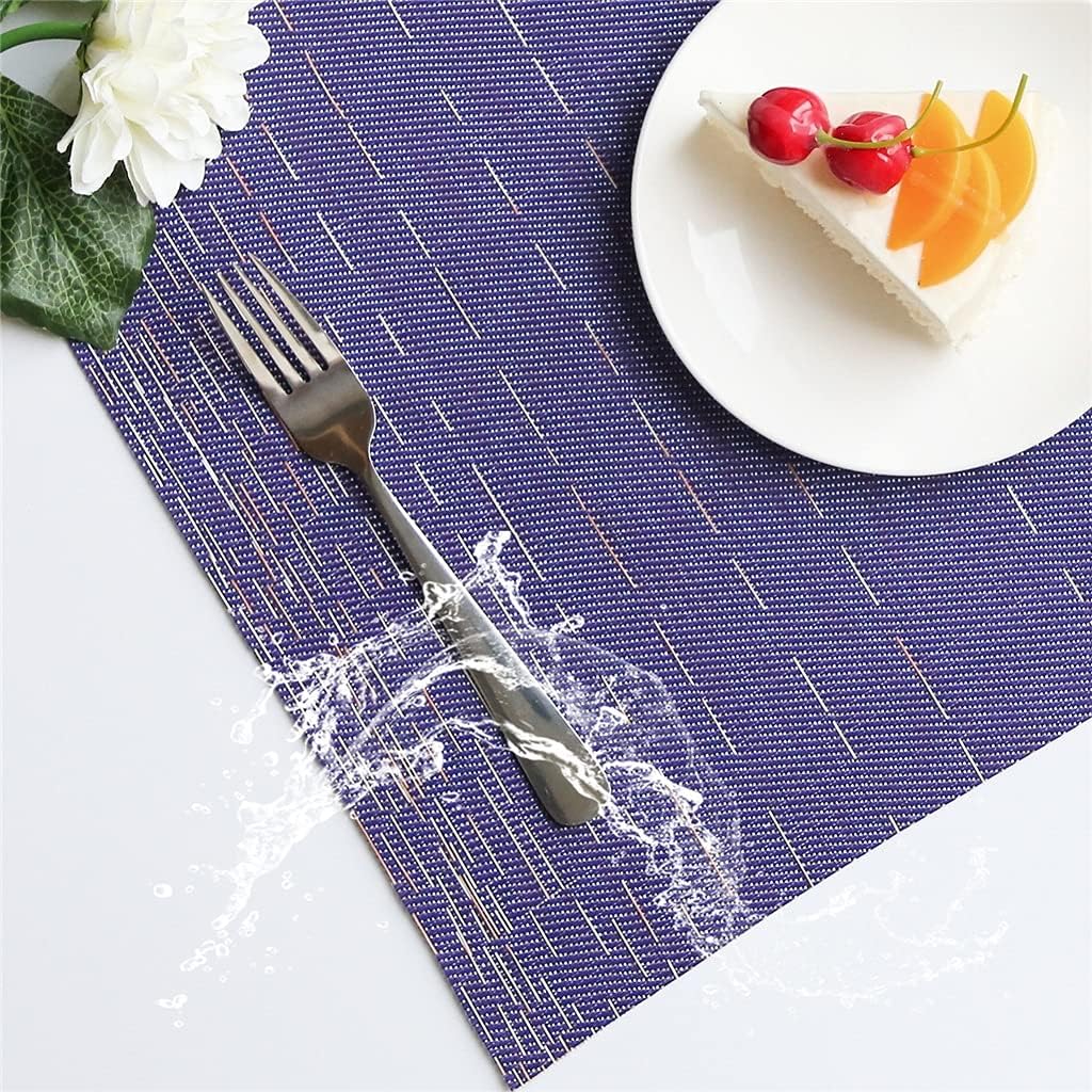 PVC Linens Placemats for Table Set Plaid Table Mat Placemat Napkin in Kitchen Accessories Cup Wine Mat Coaster Pad (Color : D, Size : Set of 4)