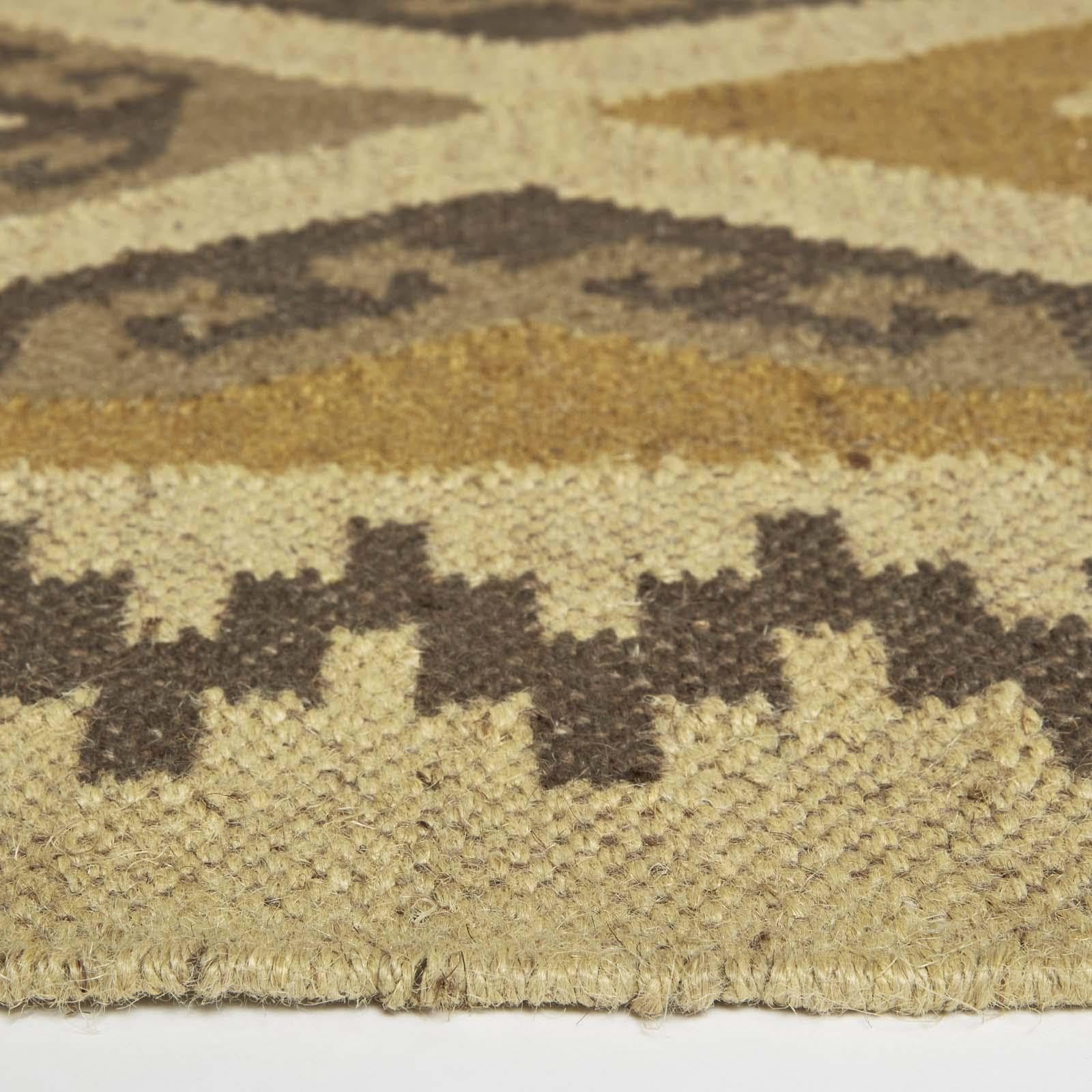 HOMESCAPES Tapis de Couloir Kilim en Jute et Laine, Tapis Multicolore Ravar, Tapis de Salon Artisanal 80x180 cm