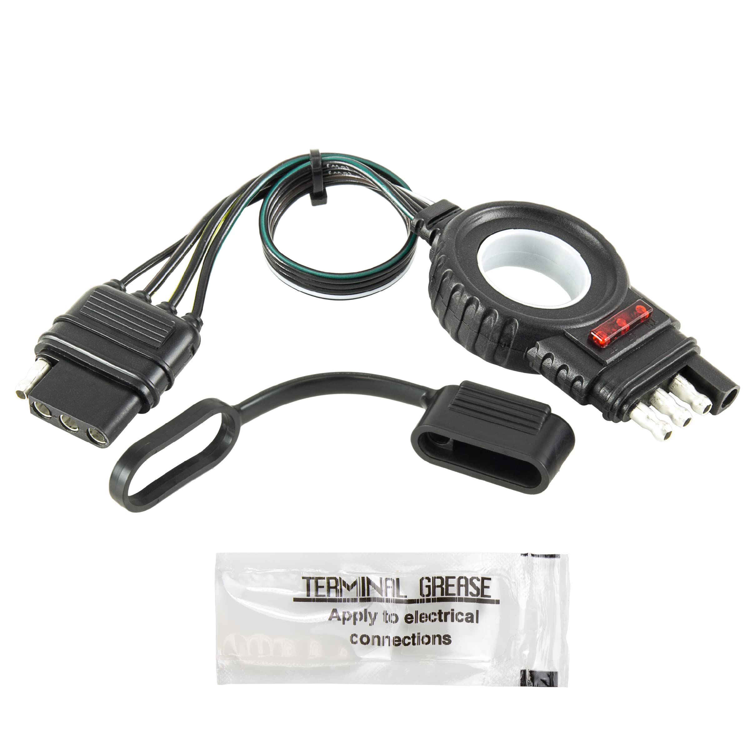 Hopkins Towing Solutions 48148 Endurance Easy-Pull 12 4 Flat Extension Trailer Connector, Black