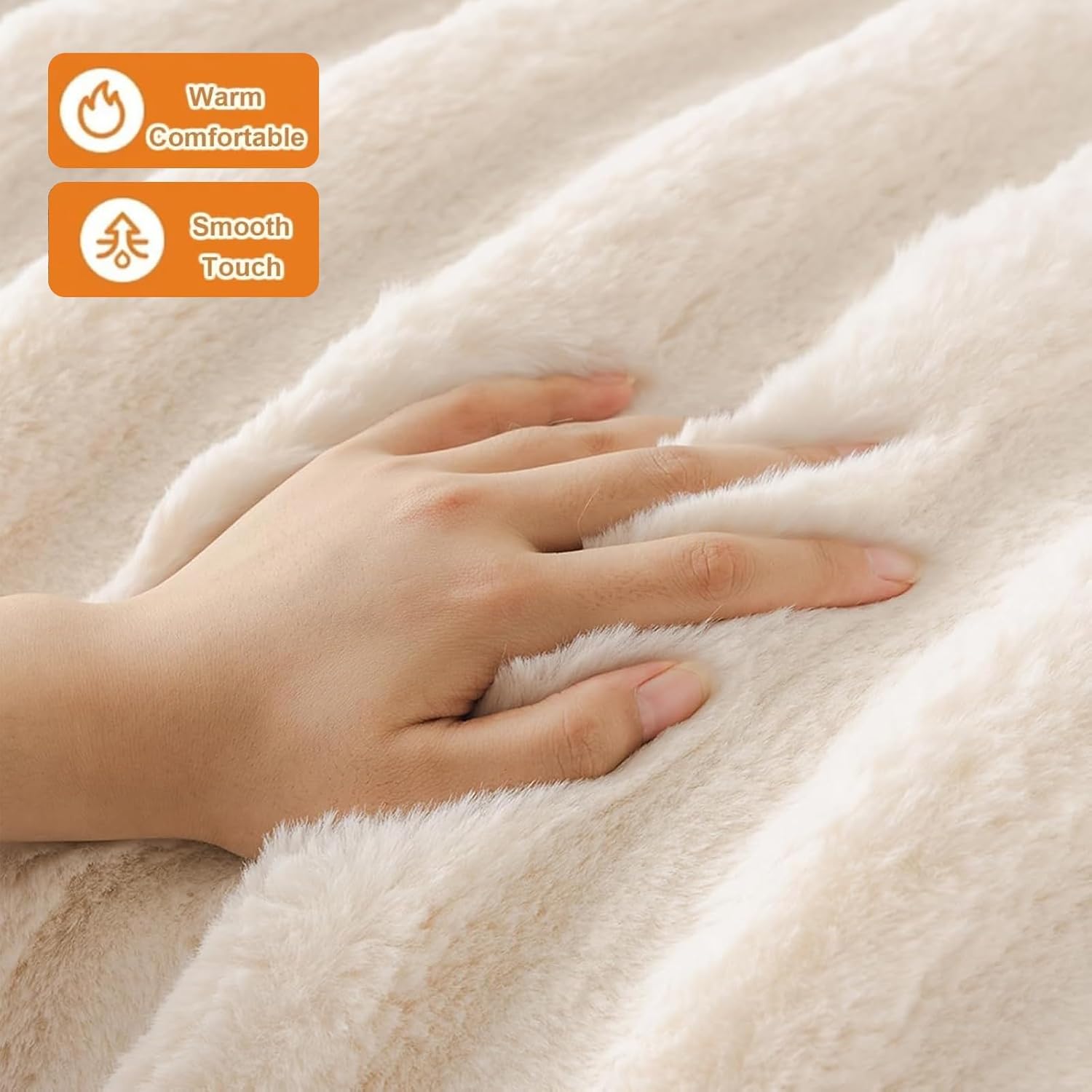 Faux Rabbit Fur Couch Sofa Cover Washable,Thick Soft Sectional Furry Fluffy Cushion Non-Slip Slipcovers Furniture Protector for Dogs Cats(Coffee,110 * 210cm)
