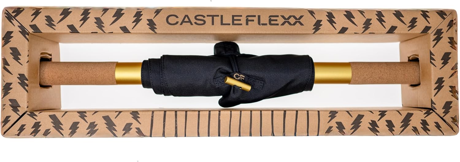 CastleFlexx Mobility and Full Body Strengthening Device | Non-Elastic Stretch Strap with Natural Premium Cork Handles for Stretching, Exercise, Physical Therapy, and Yoga