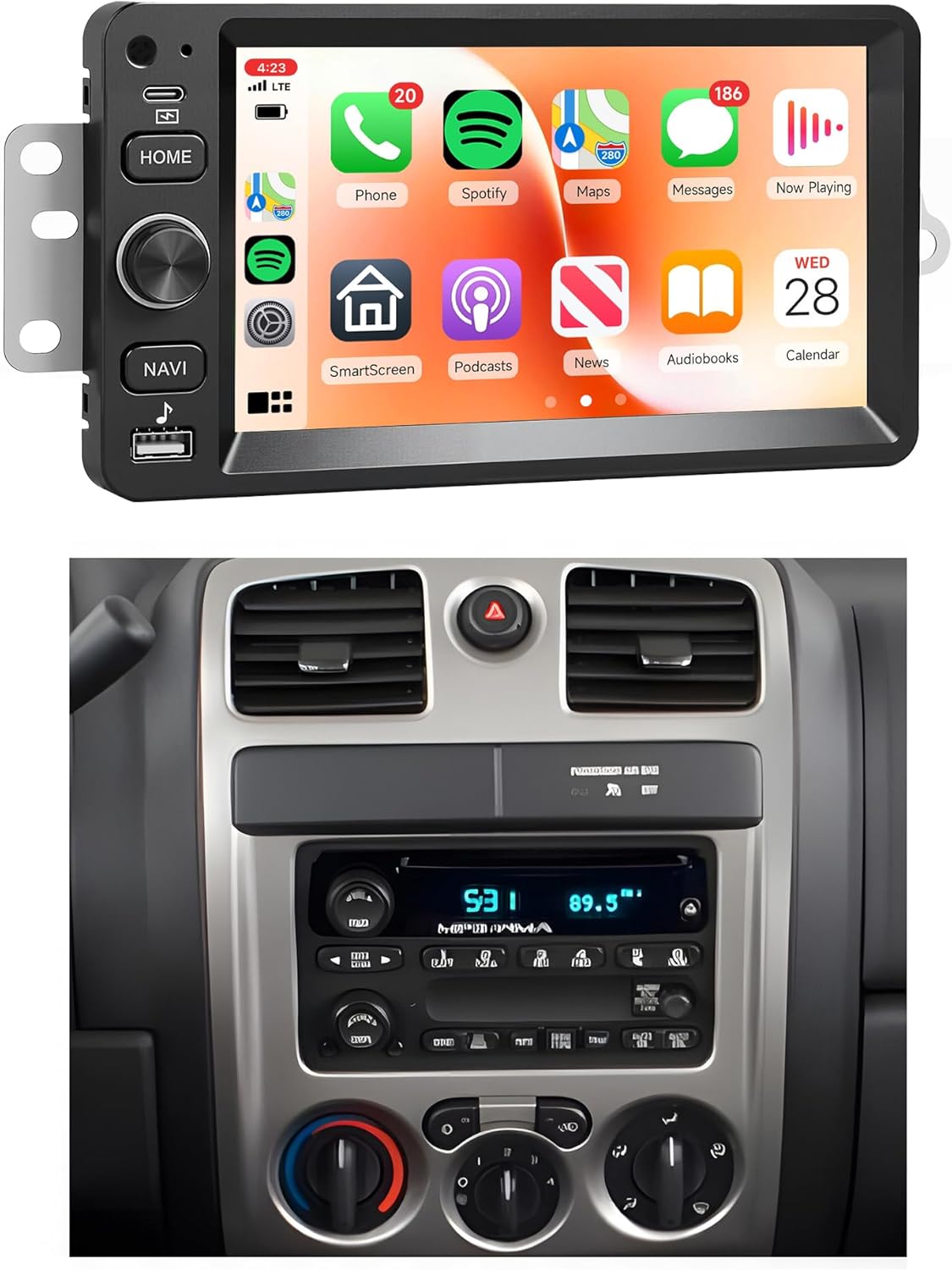 4Core 2G+64G Android Car Stereo Radio for Chevrolet Chevy Silverado Impala Tahoe GMC Sierra Yukon Hummer H2, Rimoody Wireless CarPlay Android Auto, GPS WiFi, Touchscreen, Bluetooth, EQ, Backup Camera