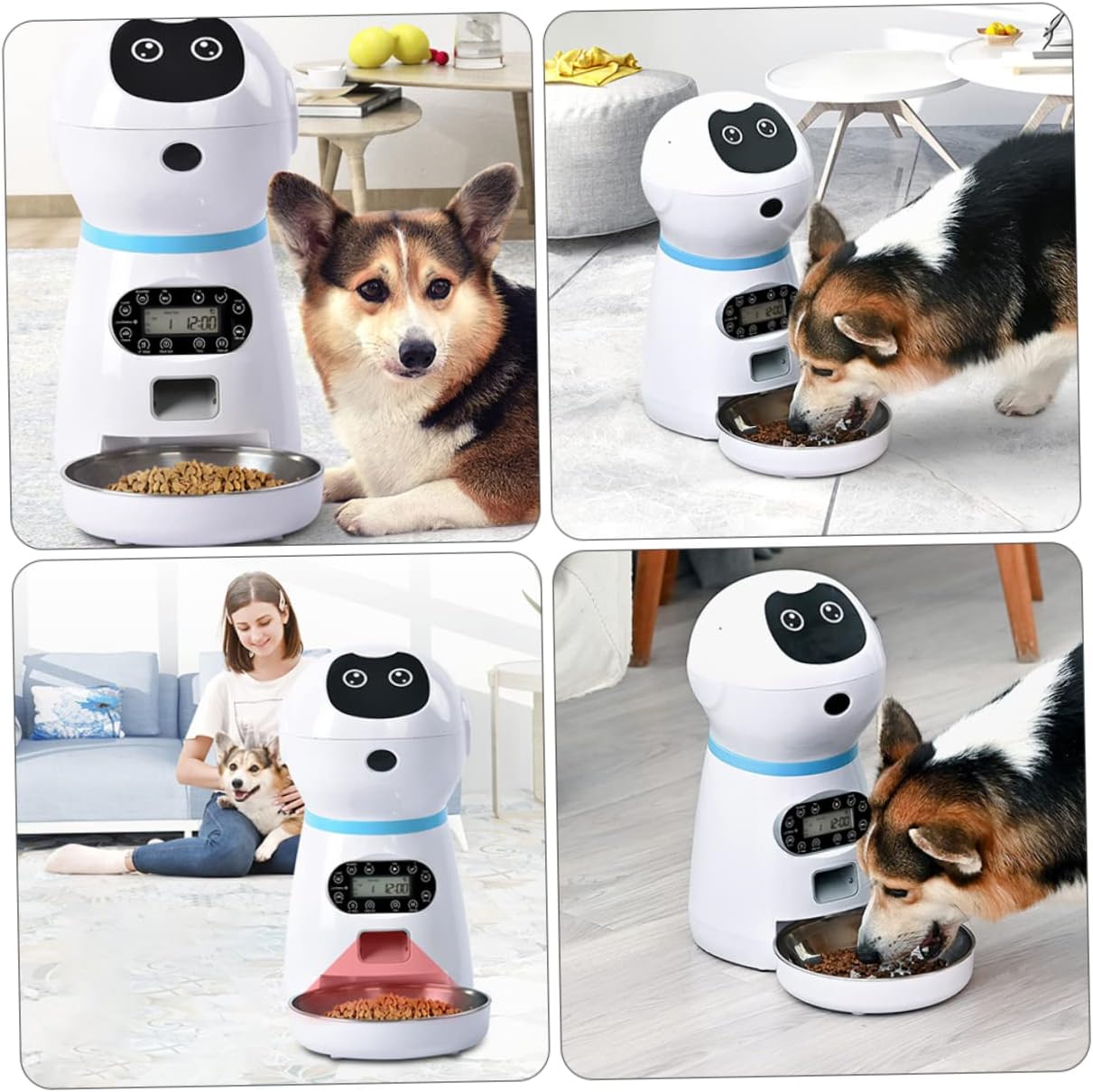 Kisangel 1set Intelligent Cat Feeder Digital Timer Automatic Pet Food Dispenser for Timed Feeding Capacity and Continuous Food Supply for Cats and Dogs