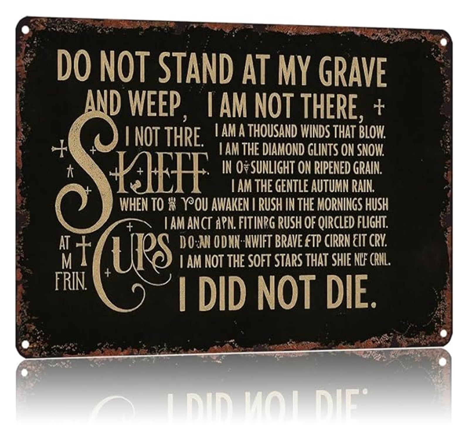 NWPNLXEA Aluminum Metal Sign Do Not Stand At My Grave And Weep Poem for Remembrance 8 X 12 in