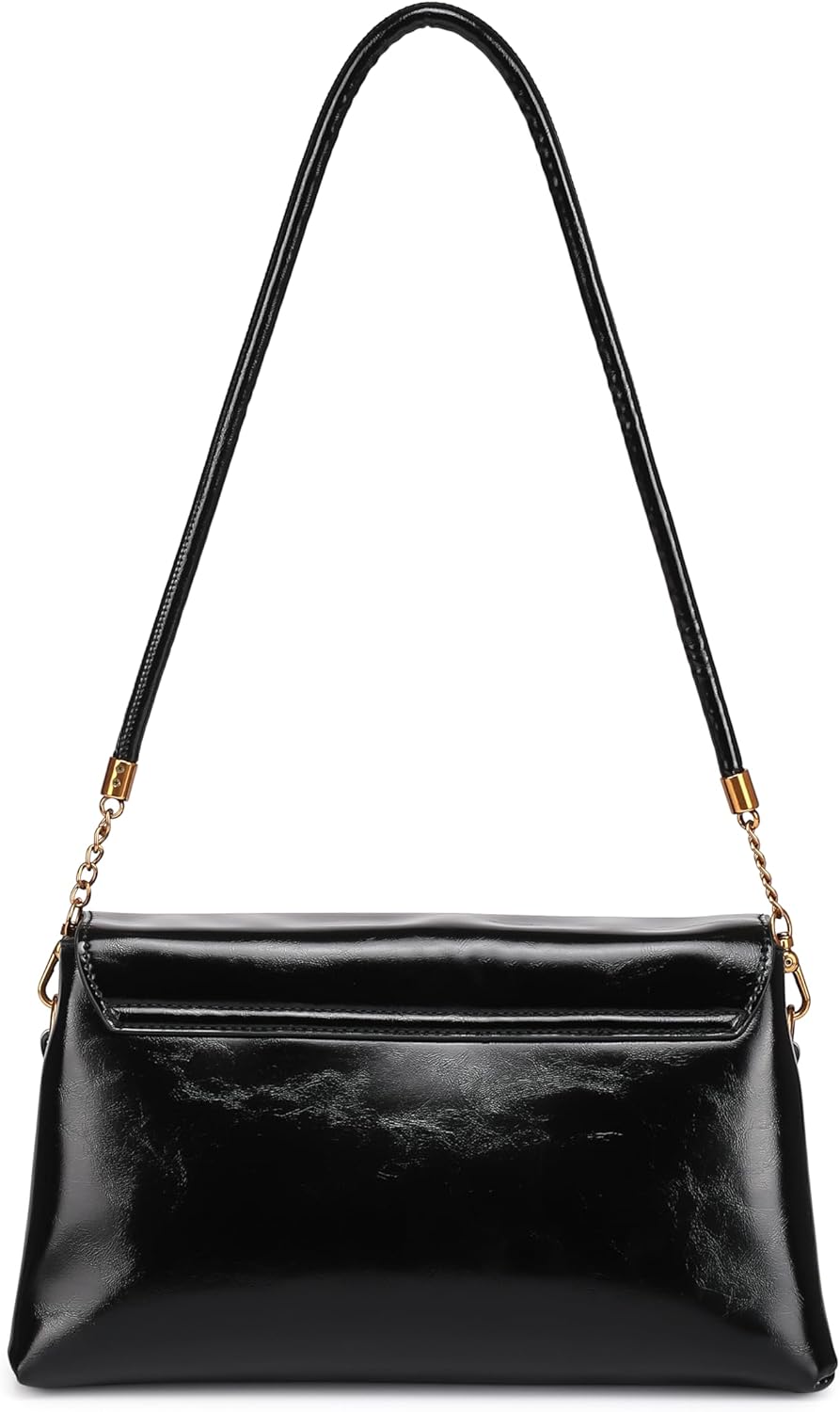 Women's PU shoulder bag with retro style tassel decoration, crossbody handbag, detachable shoulder strap, brown wallet - Image 3