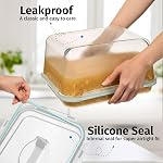 Razab 6500 ML / 220 oz / 28 Cup Large Glass Container Food Storage with Lids - Leakproof, Bpa-Free Large Meal Prep Container Ideal for Roasting Turkey, Store Leftover - Microwave & Oven Safe