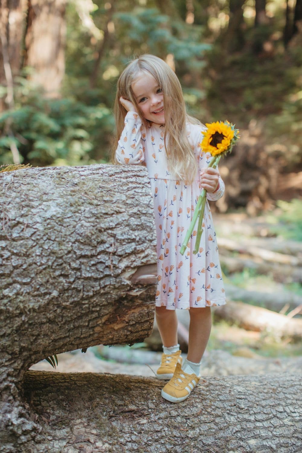 Apple Park Twirl Tee Dress for Baby & Toddler Girls | Super-Soft Bamboo Viscose + Organic Cotton Blend | Everyday Dress