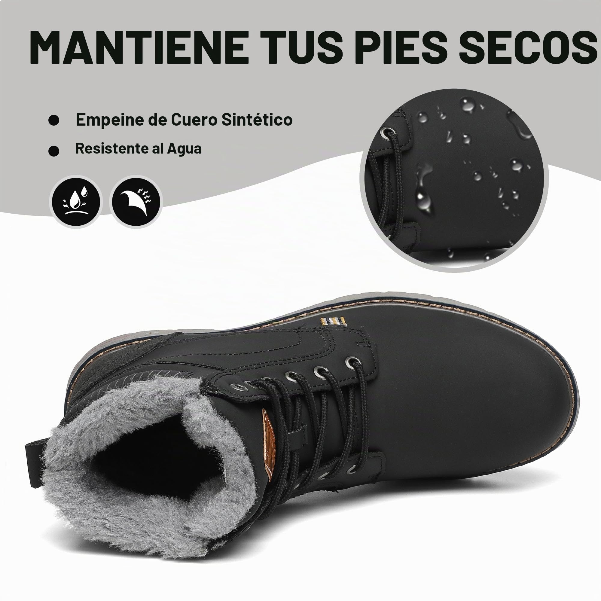 Mishansha Botas de Nieve Hombre Mujer Invierno Negro Gr.37