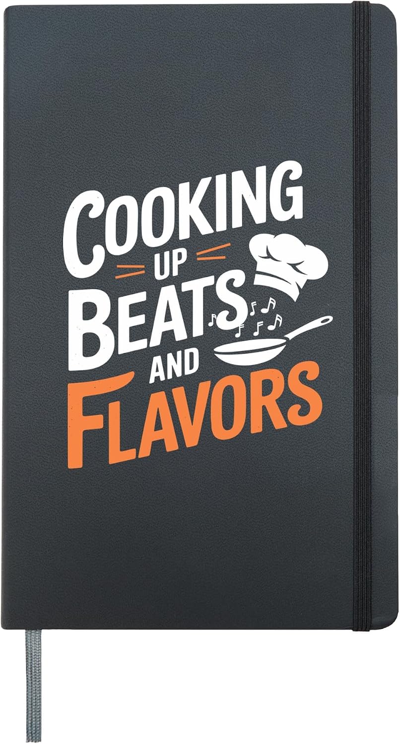 Meal Prep Vibes Kitchen Soundtrack Food Lover Cooking Beats Hardcover Journal, Black