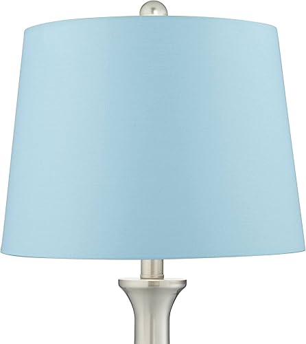 Miniatura 5 de 360 Lighting Karl - Juego de 2 lámparas de mesa modernas de 27.5 pulgadas de alto con toma de corriente USB y CA en base de metal de níquel