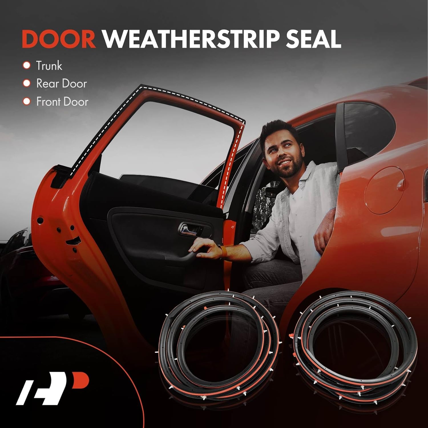A-Premium 2PCS Rear Car Door Weather Stripping Seal Strips Compatible with Ford Focus 2012 2013 2014 2015 2016 2017 2018