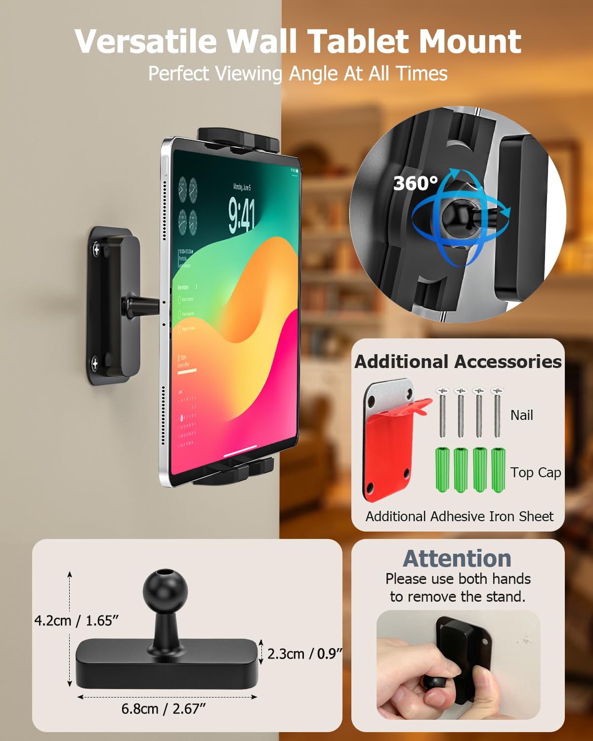 Extrem Stark Magnetische Tablet Halterung für Fitnessstudio Kühlschrank Garage Werkbank Metallregal [Tragbar & Stabil] Magnethalterung mit Metallfuß für iPad, Galaxy Tab, Z Fold, Fire, Handy