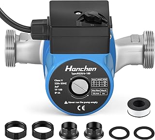 Hanchen Umwälzpumpe Heizung 3-Gang Edelstahl Heizungspumpe 25-60/180 Umwälzpumpen Zirkulationspumpe Warmwasser 220V