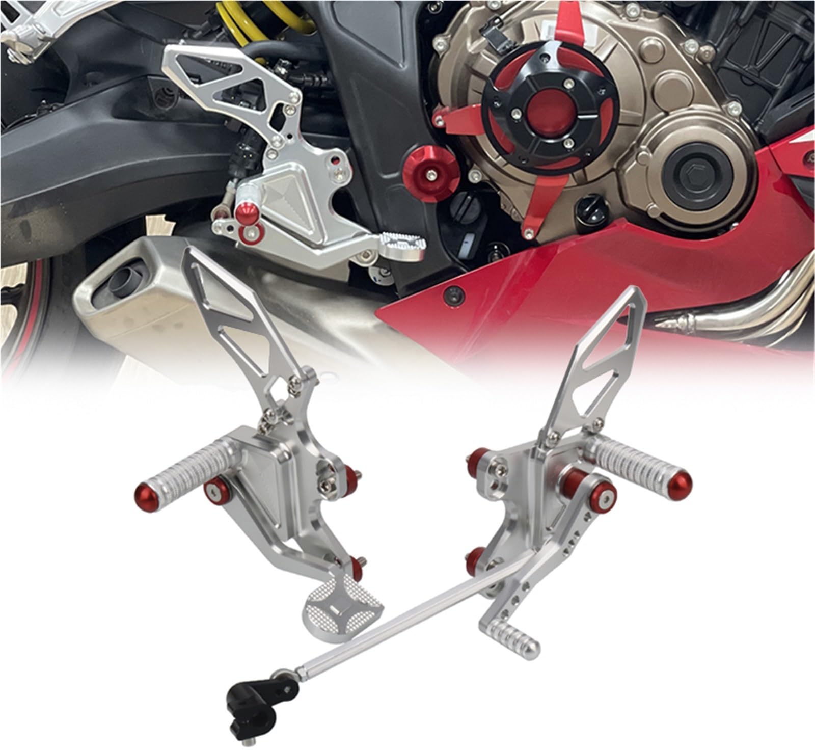 Commandes Reculées CB650F CBR650R 14-23 : Repose-Pieds Alu CNC - 8