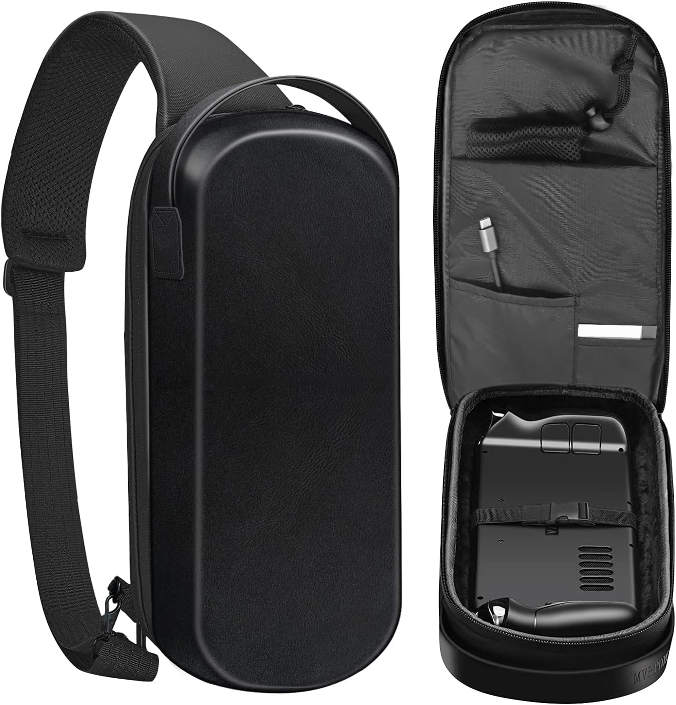 Hard Carrying Case For Steam Deck, Protective Shoulder Bag Portable Travel Crossbody Holder For Game Console & Accessories,Black