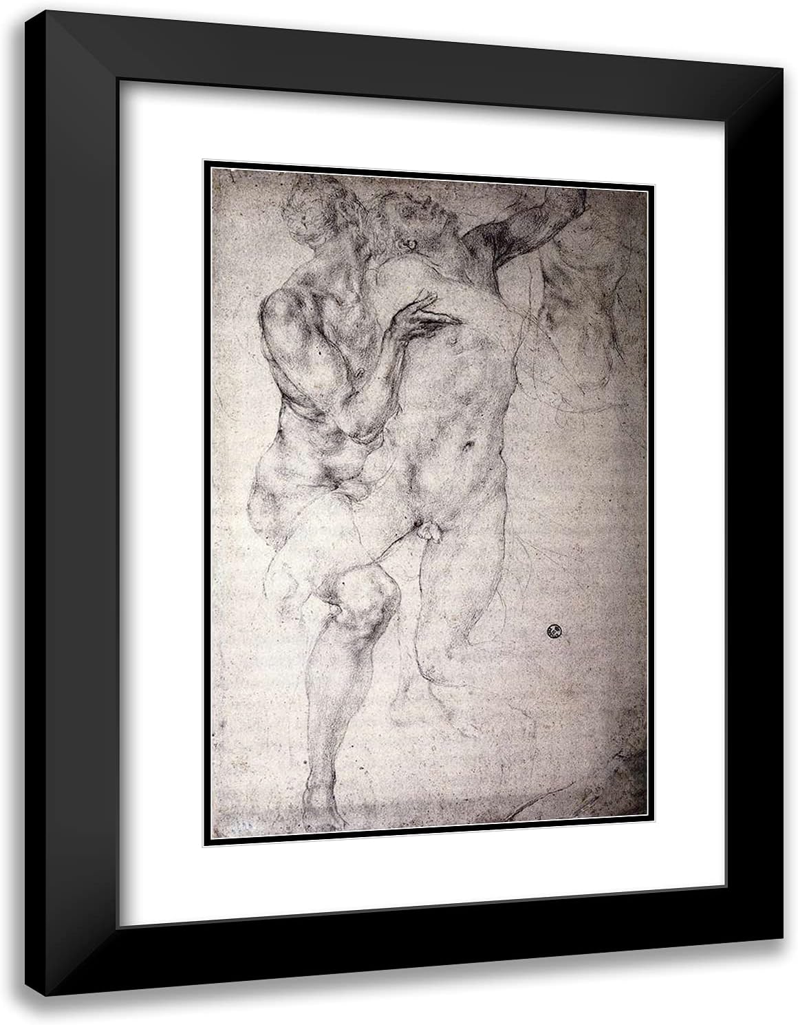 ArtDirect Pontormo, Jacopo 18x24 Gold Ornate Framed Art Print with Double Matting Titled: Two Nudes