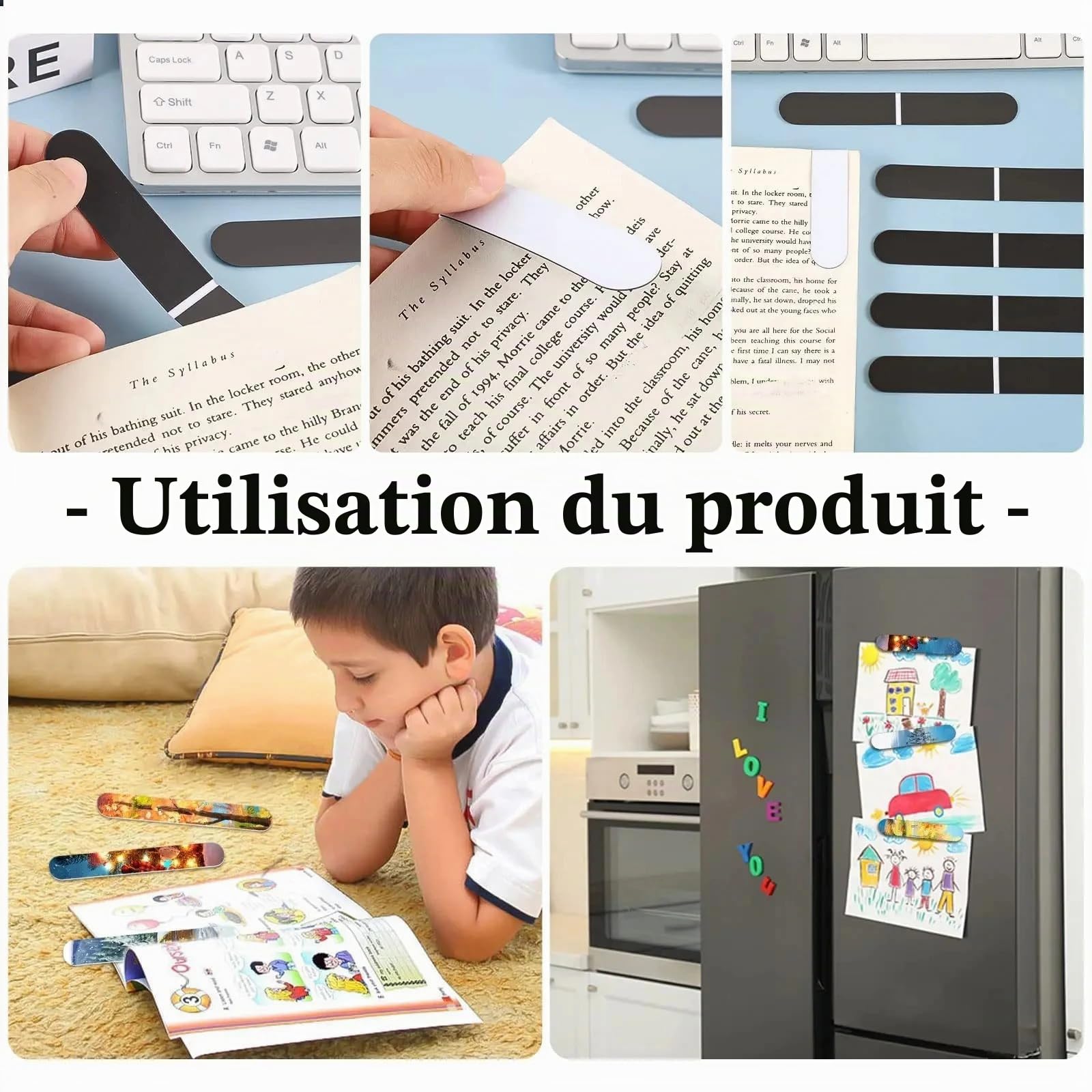 Lot de 50 marque-pages magnétiques vierges par sublimation pour la maison, les étudiants, les enseignants, la salle de classe, le bureau