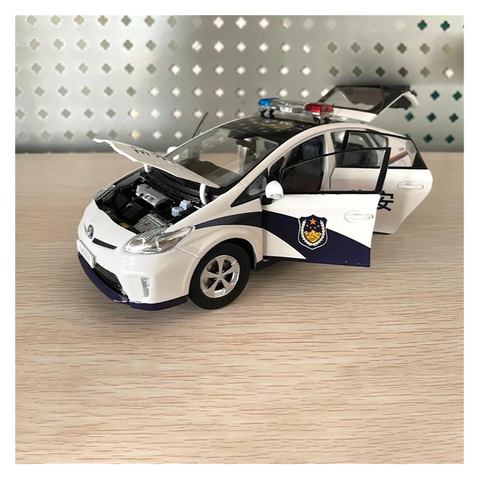 Metallo Scala Replica 1 18 Per PRIUS Polizia Simulazione Lega Pressofusa Modello Auto Serie Arredamento Casa Hobby Veicoli Giochi Set