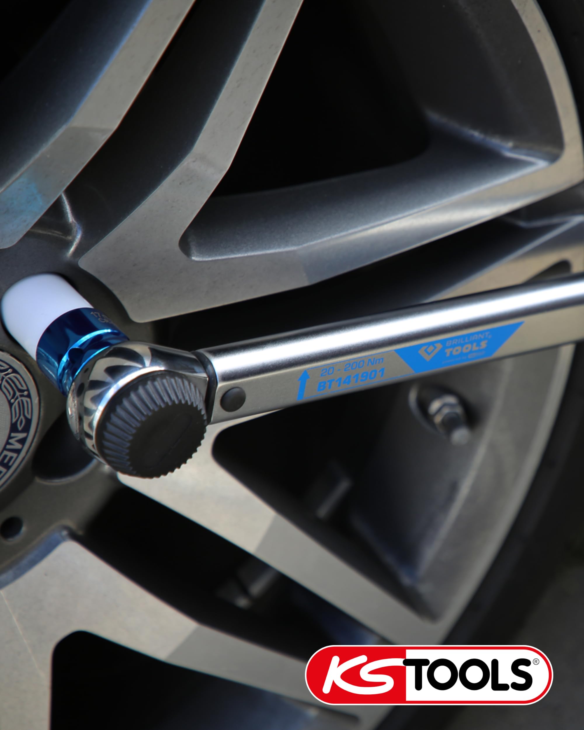 BRILLIANT TOOLS BT141902 1/2" Chiave dinamometrica con testa a cricco a quadro scorrevole , 60 - 320 Nm [Powered by KS TOOLS]