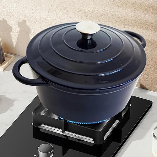 Miniatura 8 de Vivicreate Horno holandés de hierro fundido esmaltado de 9.6 cuartos de galón, color degradado rojo, olla de hierro fundido (9.6 QT)