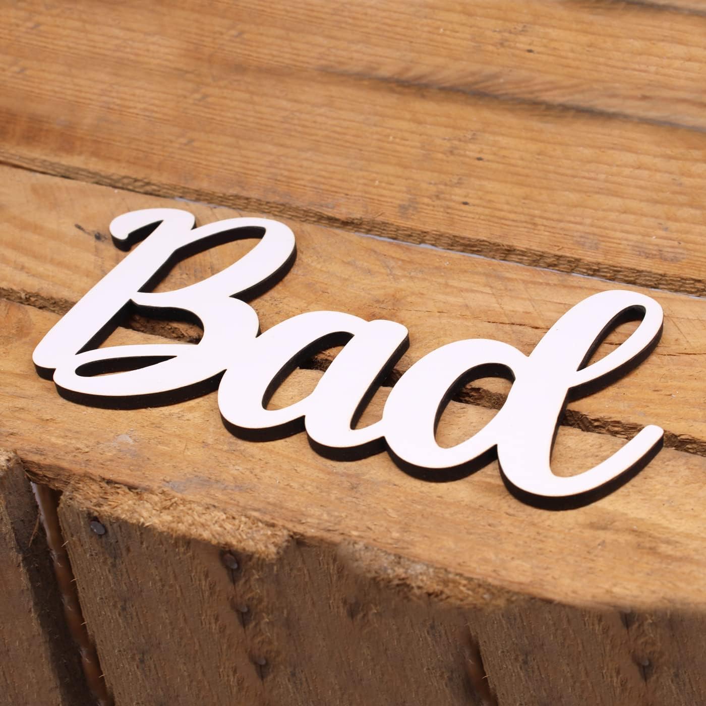 Bad Im Salzkammergut 5 Buchstaben Bad Türschild Schriftzug weiß Holz Schild Badezimmer Türdeko