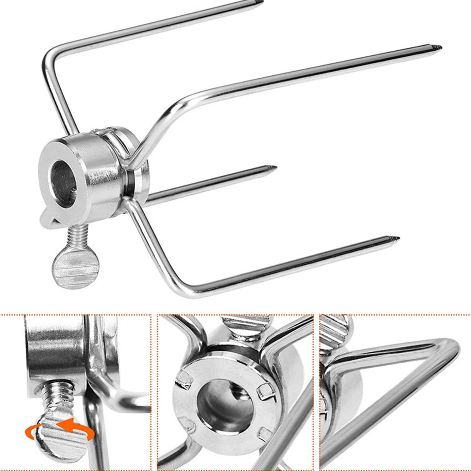 Juego de 4 tenedores de asador de acero inoxidable, tenedores de carne, adecuados para barbacoas en casa, picnics y banquetes de hotel