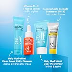 e.l.f. SKIN Wake the e.l.f. Up Skincare Kit, Travel-Size Hydrating Face Cleanser, Sunscreen, Moisturizer & Brightening Serum, Vegan & Cruelty-Free