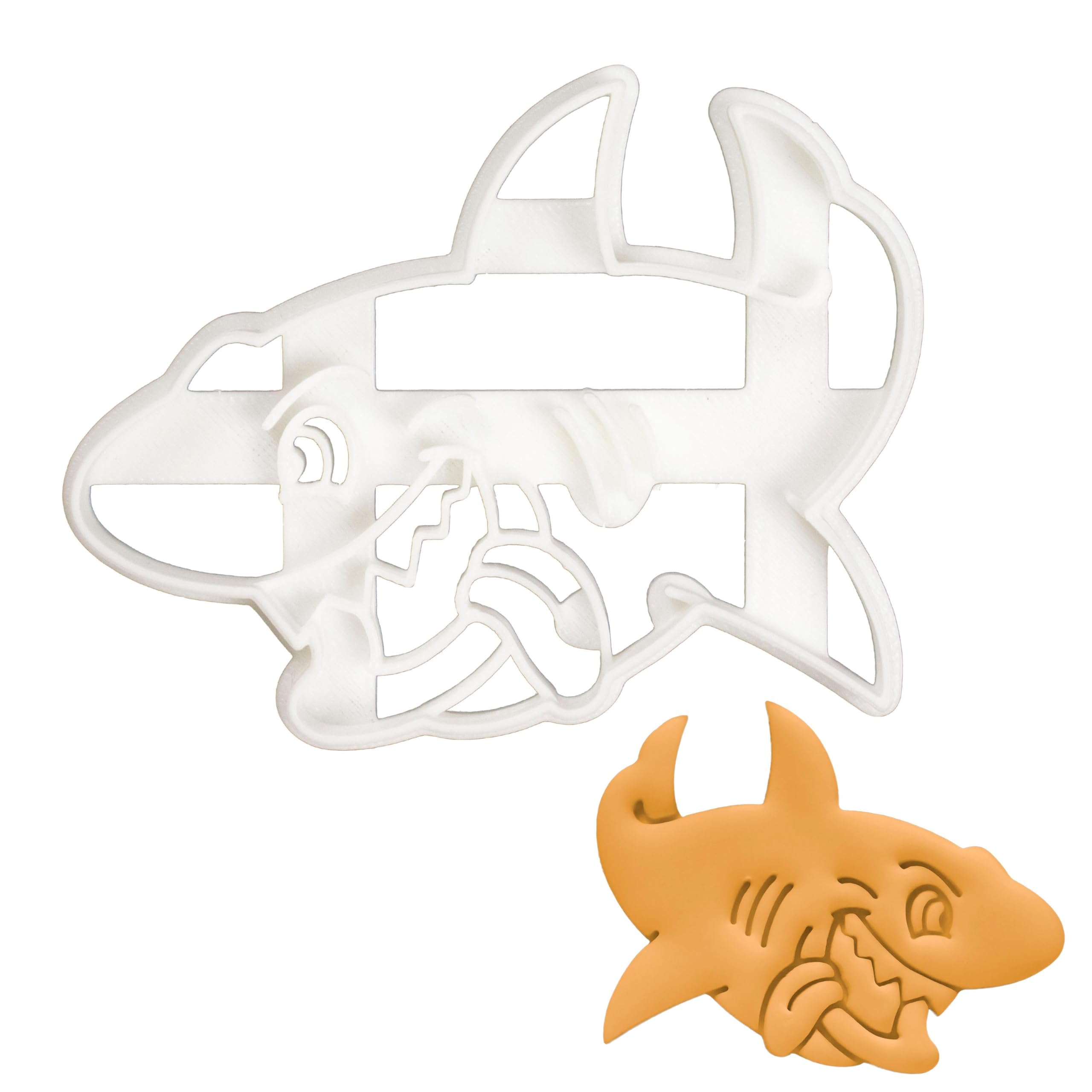 BAKERLOGY Cute Shark Cookie Cutter - Detailed Biscuit Cutter Design for Baking and Crafts, Ideal on Fondant, Dough, Clay