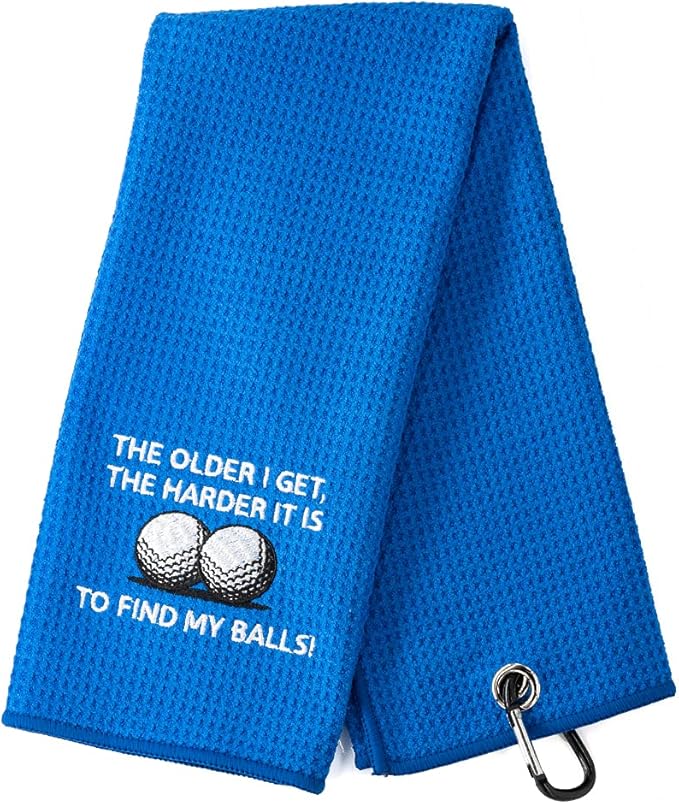 Review DYJYBMY The Older I Get The Harder It is to Find My Balls Funny Golf Towel,Embroidered Golf Towels for Golf Bags with Clip,Golf Gifts for Men,Birthday Gifts for Golf Fan,Retirement Gift