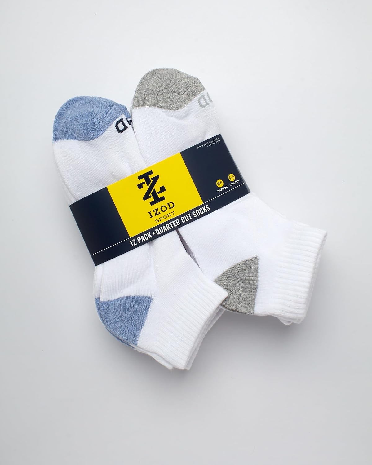 IZOD Mens 12 Pack Performance Cushioned Quarter Athletic Socks image 3