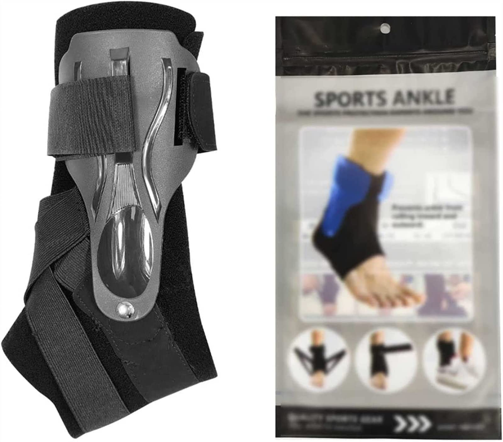 Bota para caminar Bota para fracturas para pies rotos para esguinces de tobillo Correa ajustable de punto Soporte de tobillo Correa deportiva Fijación de tobillo Tobillera de compresión Tobillera pa