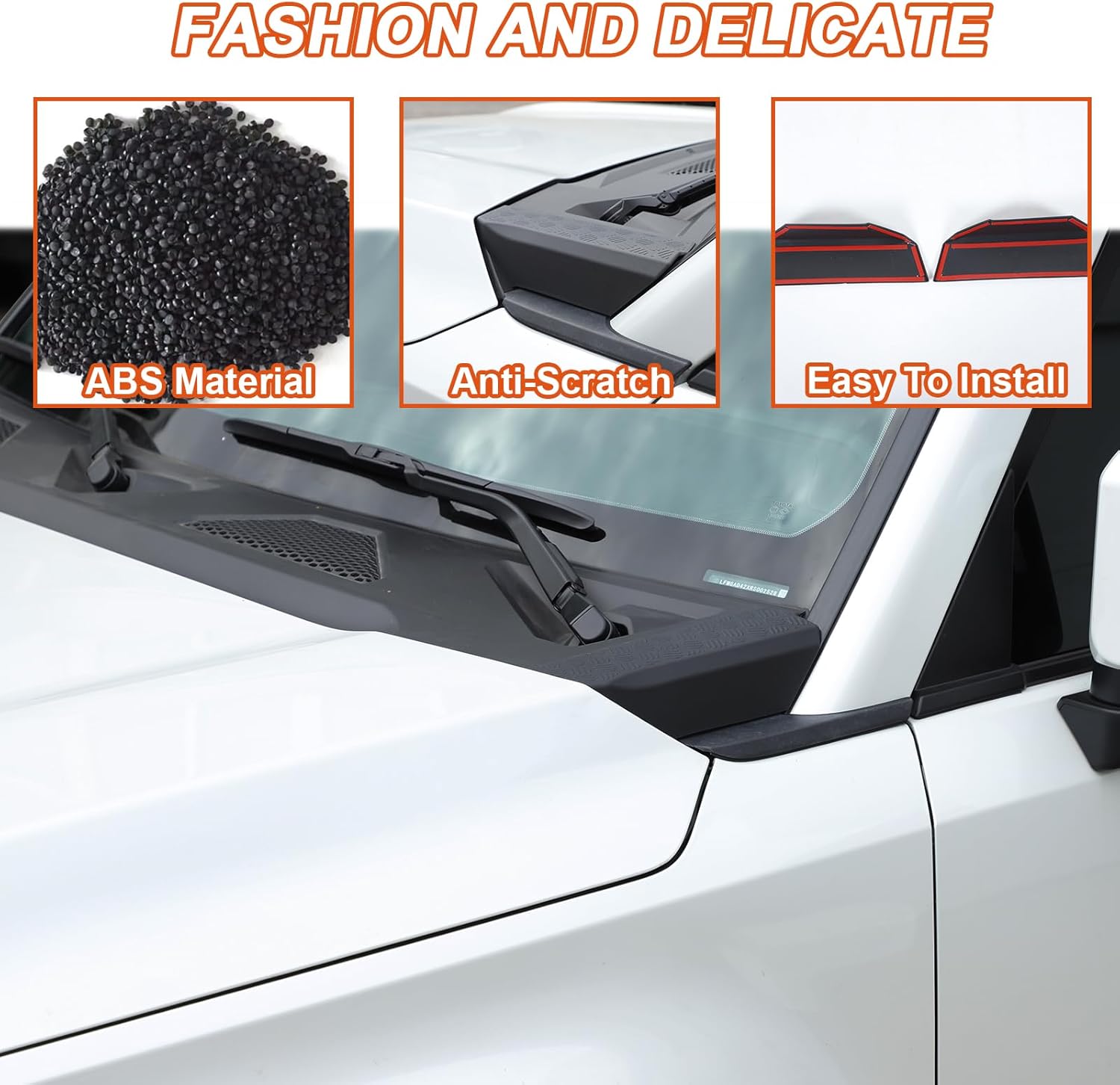 Cowl Body Armor Outer Cowl Covers Side Corner Guards Compatible with Toyota Land Cruiser 250 Prado LC250 J250 /Lexus GX 2024 2025,ABS Anti-Scratch Hood Side Trim Panel Protector Exterior Accessories