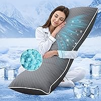 YZHOME Cooling Body Pillow with Shredded Blue Memory Foam - Adjustable Support for Side Sleepers, Pregnancy & Back Pain (20x54", Grey)