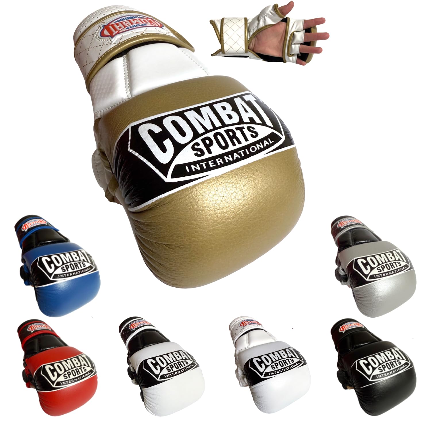 Combat Sports Max Strike MMA Training Gloves, Open Palm Fingerless Gloves for MMA, Muay Thai, and Kickboxing