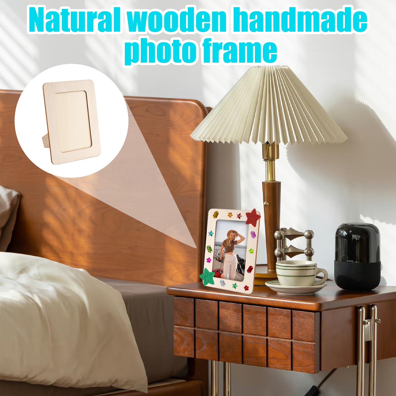 6 Stück Bilderrahmen Holz Set 19x14cm - DIY Bastelset Für Kinder