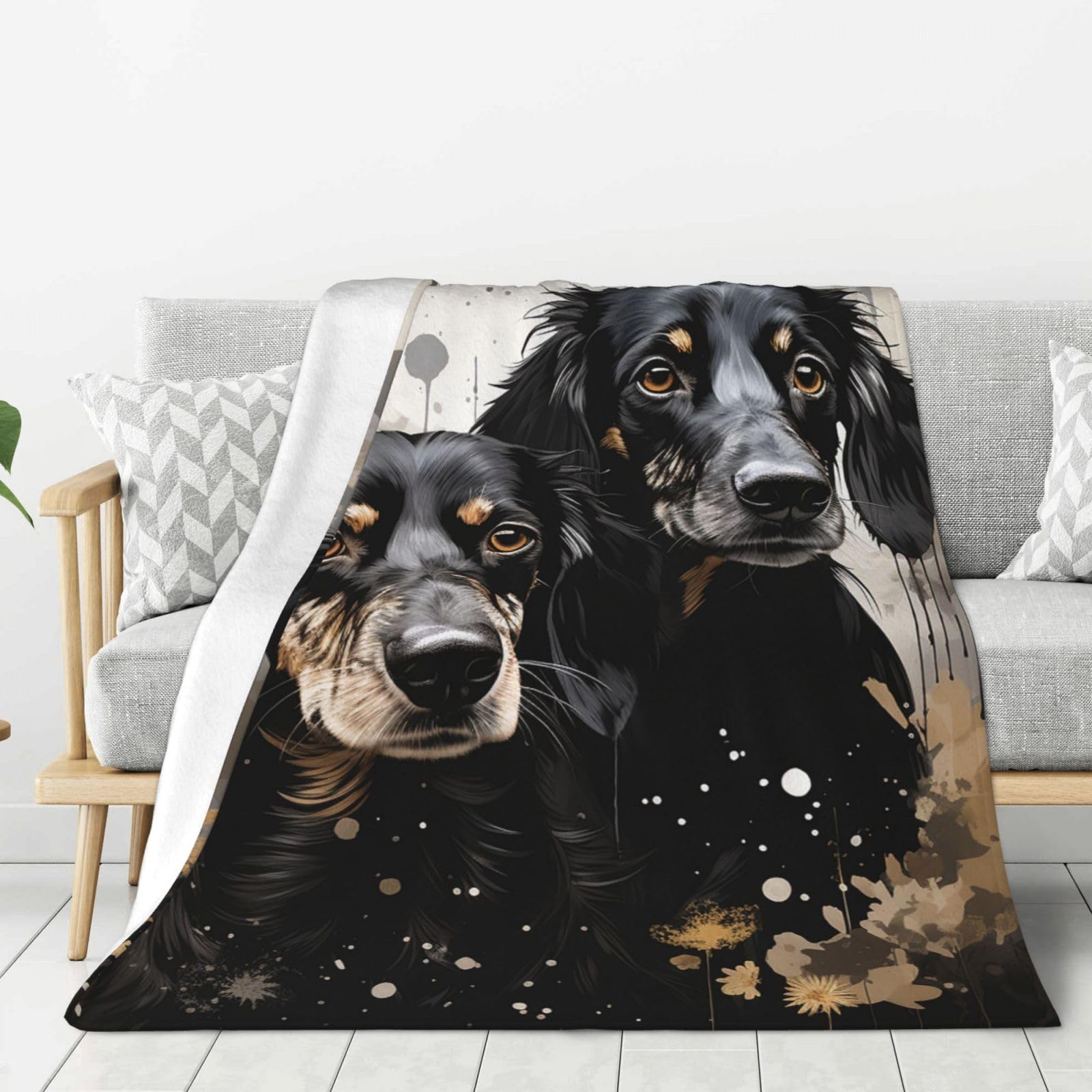 Couverture flanelle teckel noir, le cadeau chaleureux idéal pour passionnés